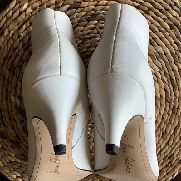 Sam Edelman | Shoes | Sam Edelman Kitten Heel Bootie White | Poshmark
